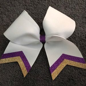 Gold Purple and White Cheer Bow!